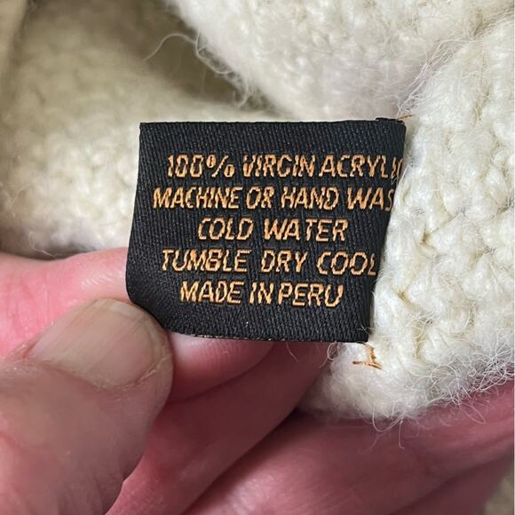 Peruvian Trading Company Knit Chullo Hat Beanie Tassels Ear Flaps Winter Boho - Picture 5 of 6